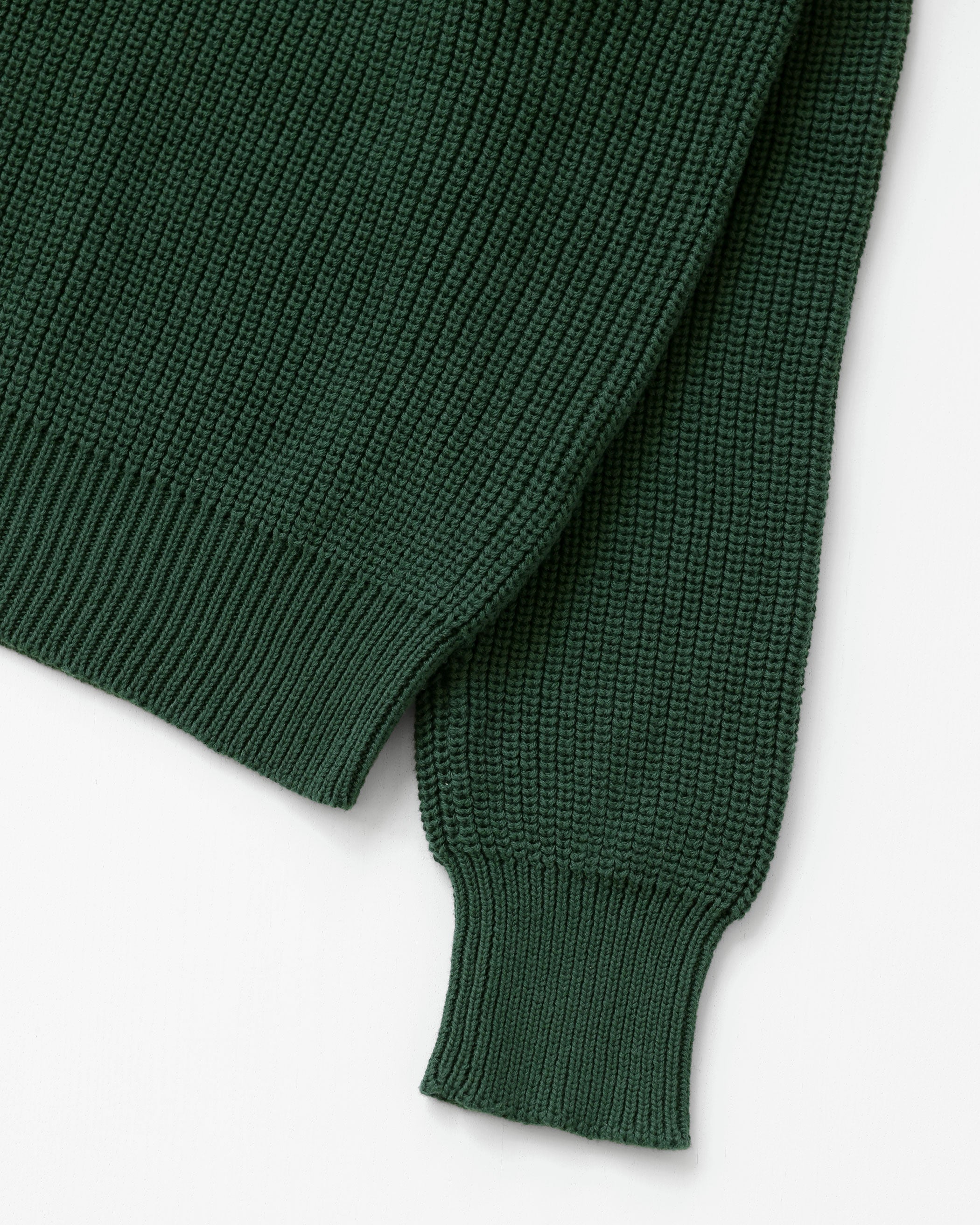 Made in Canada 100% Cotton Knit Half Zip Sweater Forest - Unisex - Province of Canada
