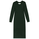 Made in Canada 100% Cotton Fine Ribbed Long Sleeve Dress Forest Green - Province of Canada