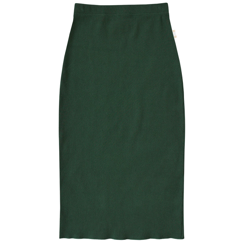 Made in Canada Cotton Midi Ribbed Skirt Forest - Province of Canada