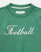 Made in Canada 100% Organic Cotton Football Script Sweatshirt Green - Unisex - Province of Canada