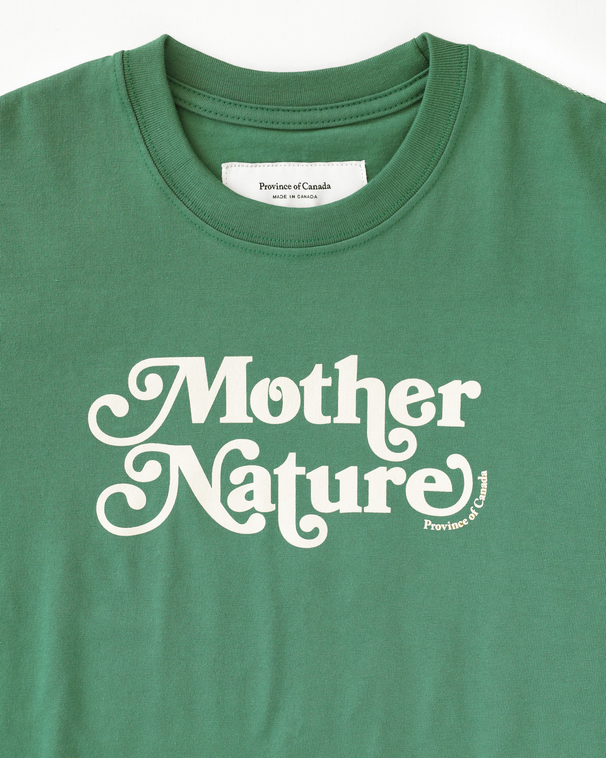 Made in Canada 100% Cotton Mother Nature Crop Top Green - Province of Canada