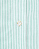 Made in Canada 100% Cotton Oxford  Stripe Button Down Shirt Green - Unisex - Province of Canada