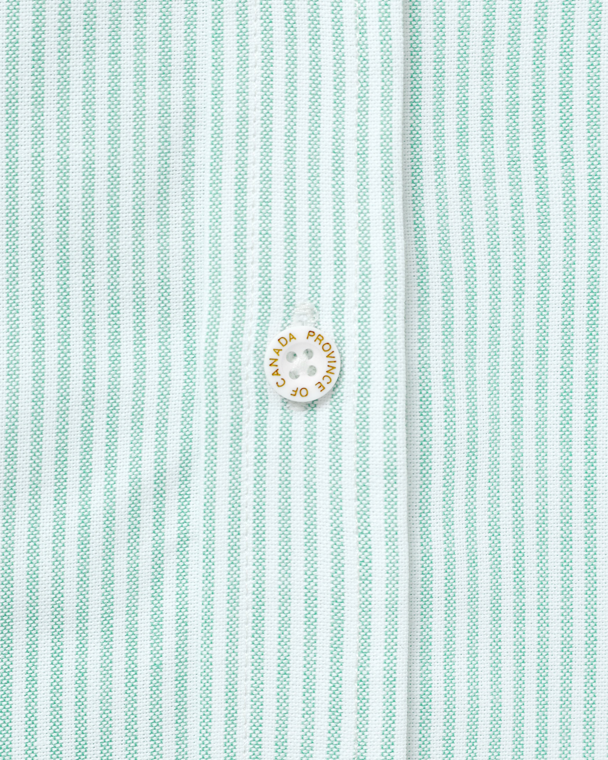 Made in Canada 100% Cotton Oxford  Stripe Button Down Shirt Green - Unisex - Province of Canada