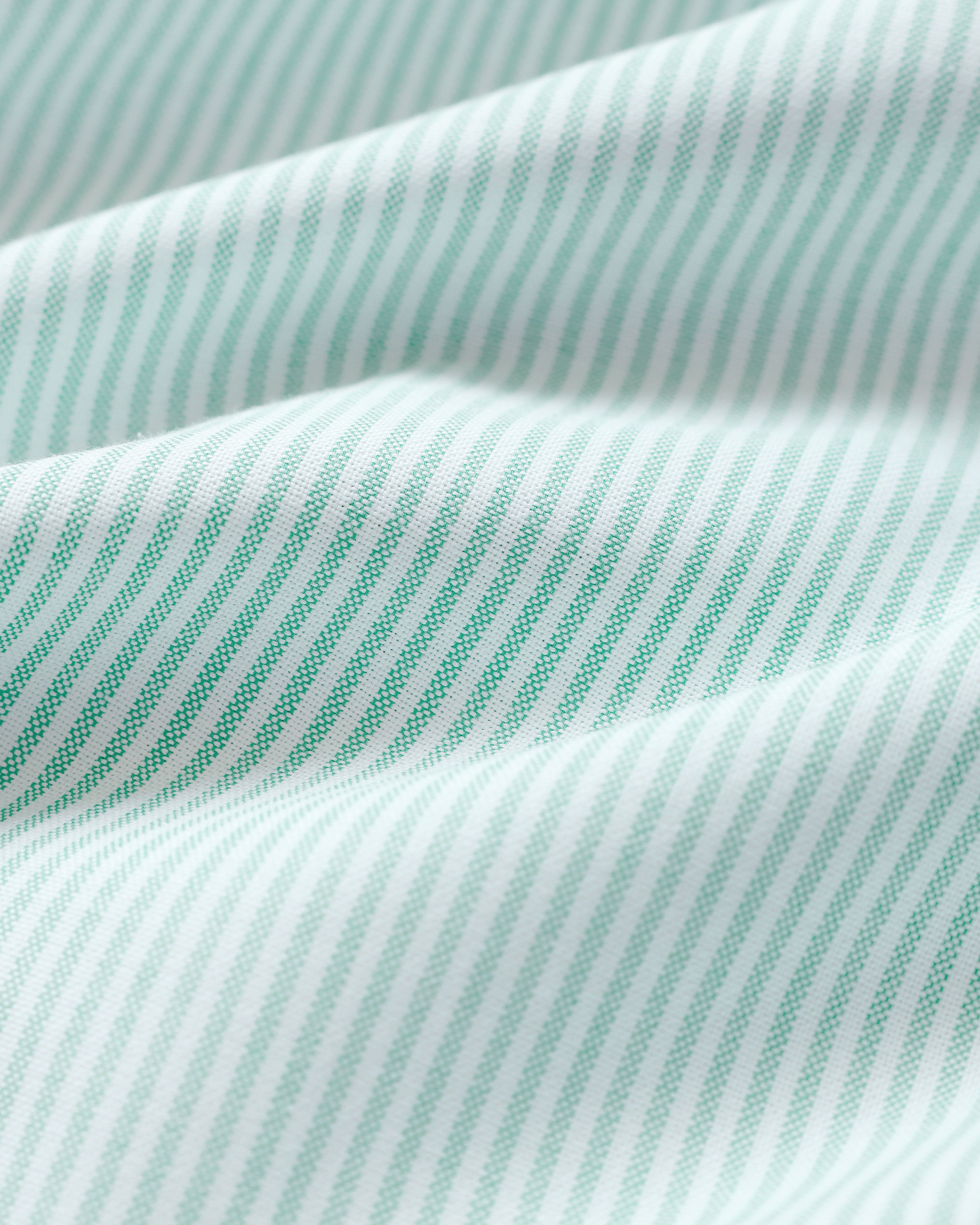 Made in Canada 100% Cotton Oxford  Stripe Button Down Shirt Green - Unisex - Province of Canada