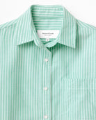Made in Canada 100% Cotton Oxford Wide Stripe Dress Green - Province of Canada