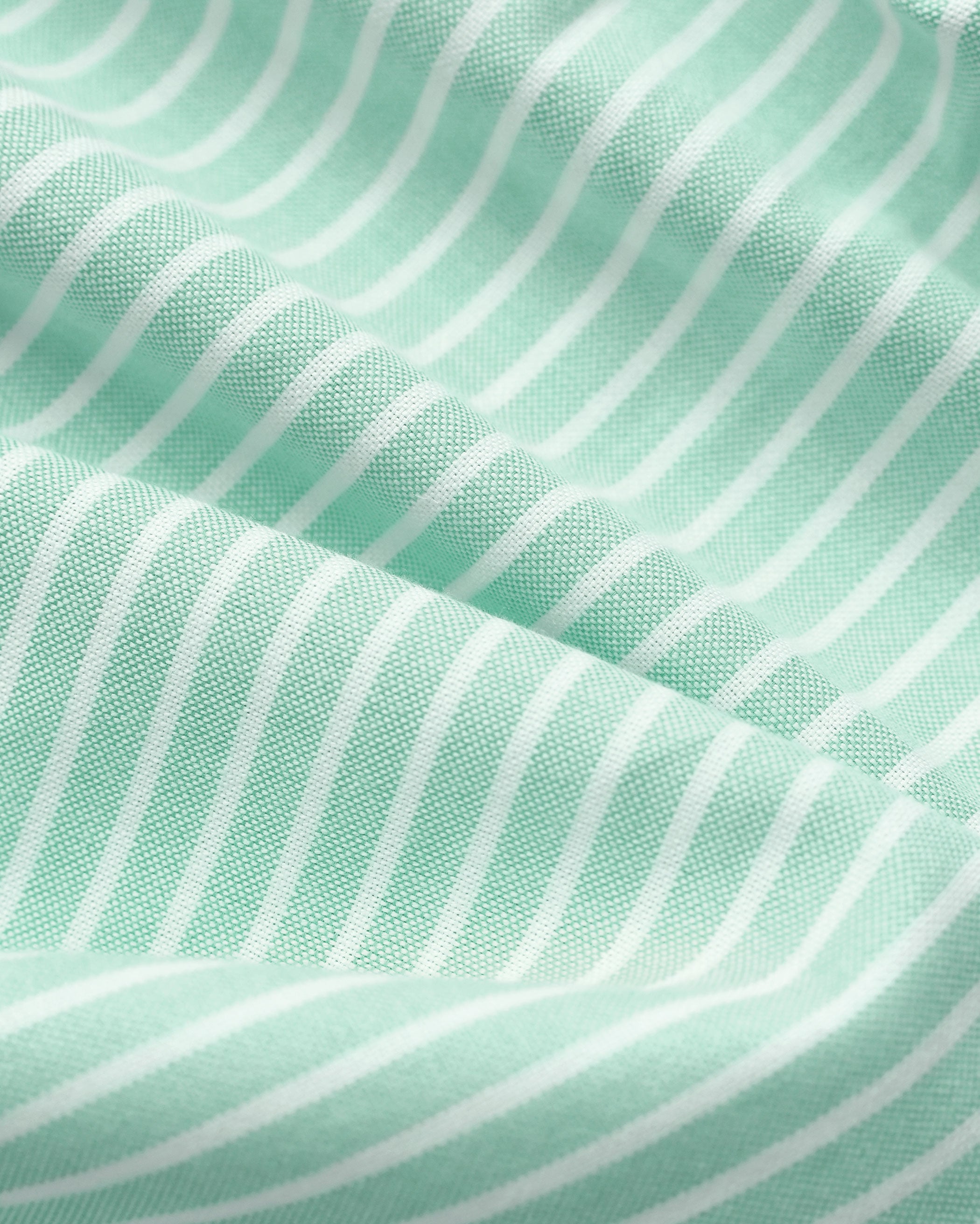 Made in Canada 100% Cotton Boxy Oxford Wide Stripe Shirt Green - Womens - Province of Canada 