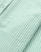 Made in Canada 100% Cotton Oxford Wide Stripe Dress Green - Province of Canada