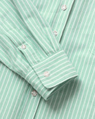 Made in Canada 100% Cotton Oxford Wide Stripe Dress Green - Province of Canada