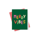 Green Merry Vibes Christmas Greeting Card - Made in Canada - Province of Canada