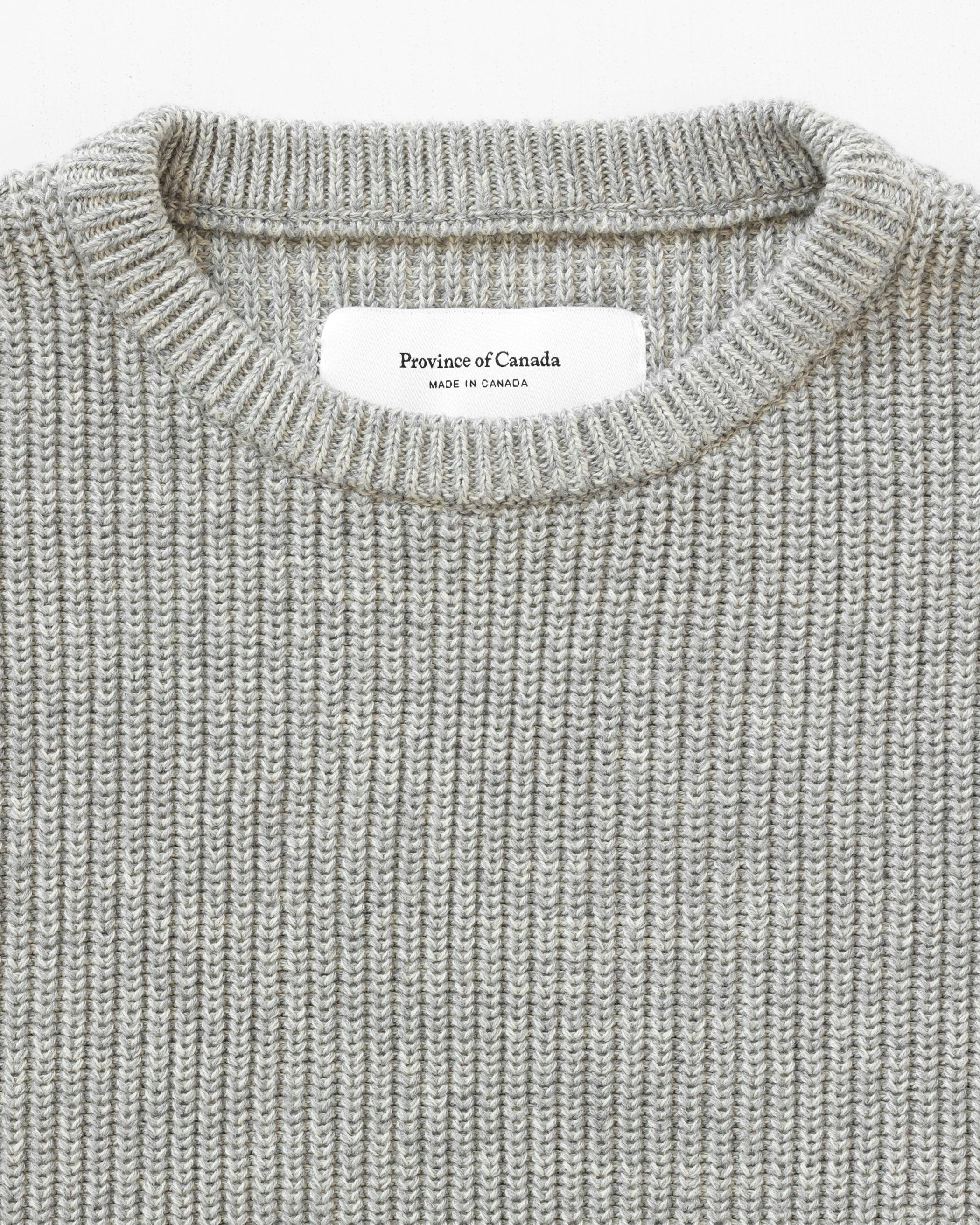 Made in Canada 100% Cotton Cotton Knit Sweater Heather Grey - Unisex - Province of Canada 