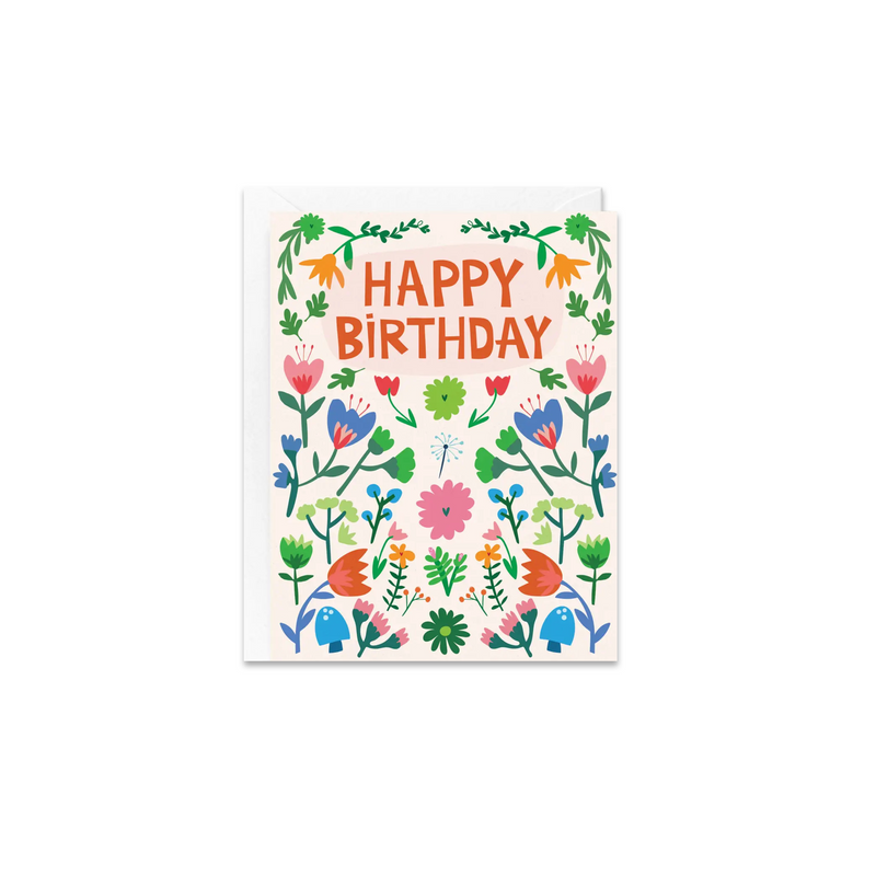 Summer Garden Happy Birthday Greeting Card - Made in Canada - Province of Canada