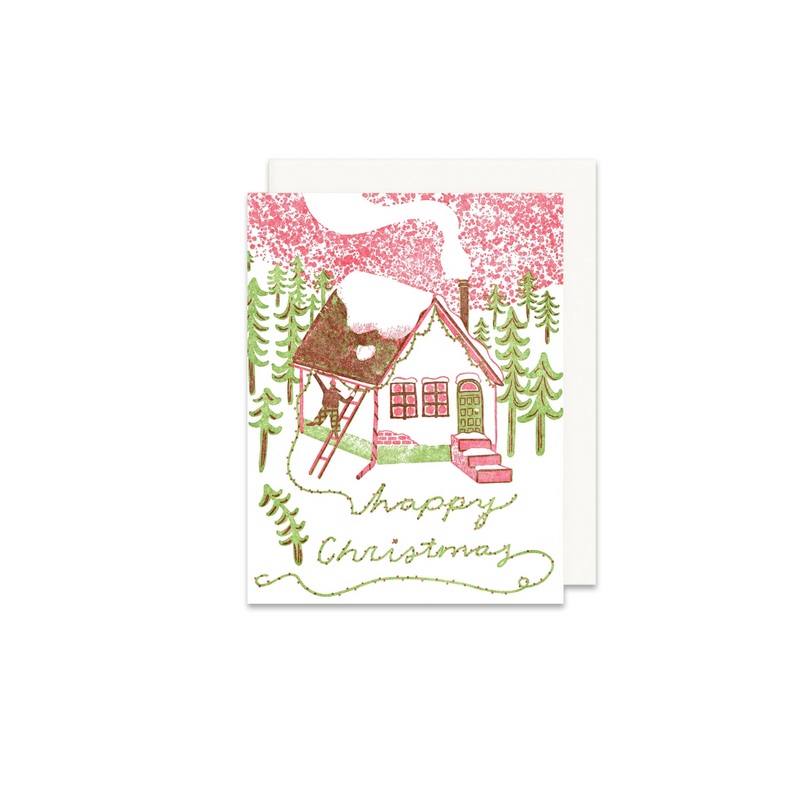 Happy Christmas House Greeting Card - Made in Canada - Province of Canada