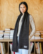 Made in Canada 100% Cotton Knit Scarf Heather Black - Province of Canada 