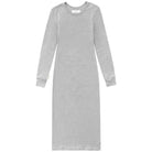 Made in Canada 100% Cotton Fine Ribbed Long Sleeve Dress Heather Grey - Province of Canada