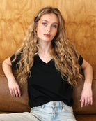 Made in Canada Friday V-Neck Tee Black 100% Organic Cotton - Province of Canada