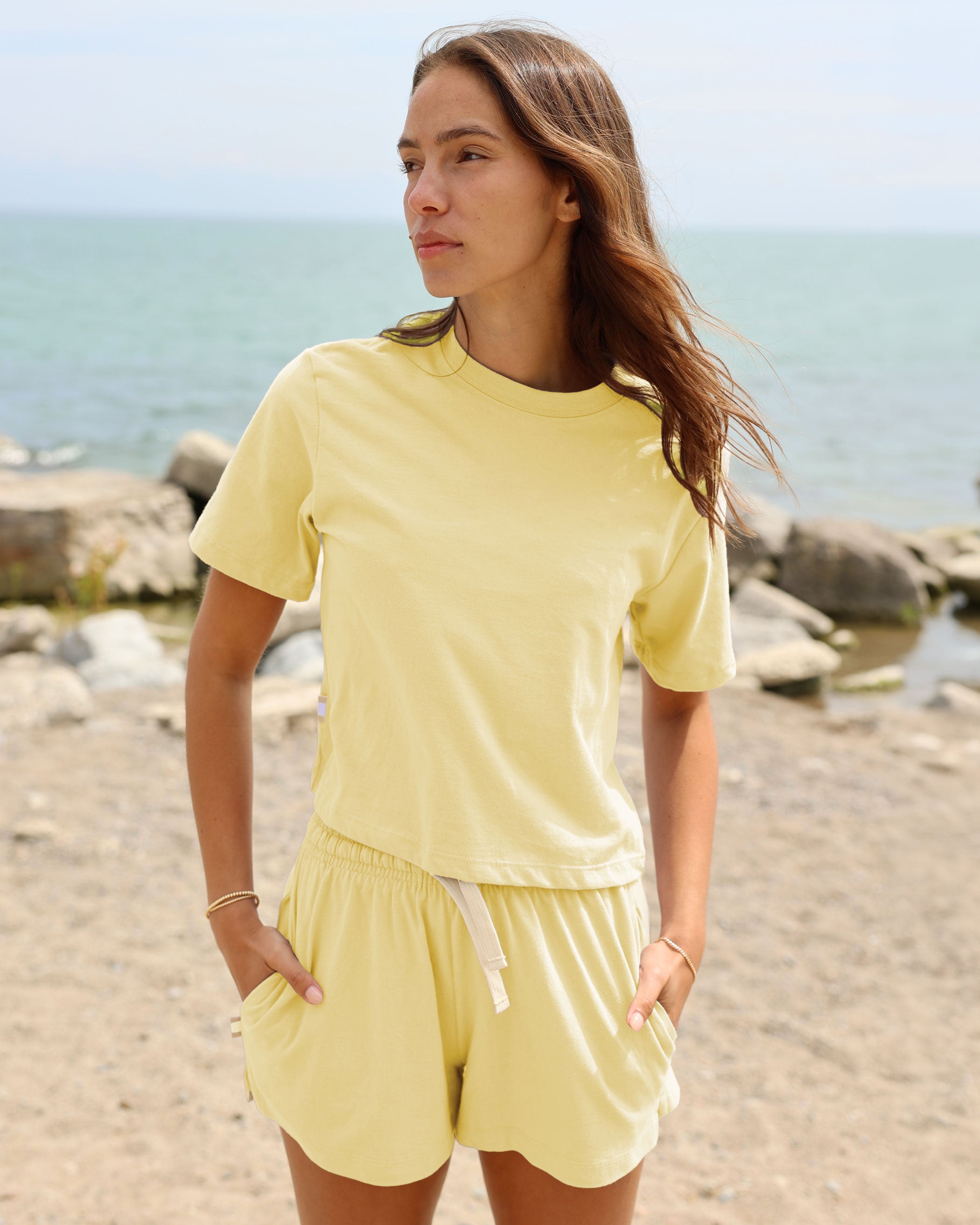 Made in Canada 100% Organic Cotton Weekend Short Butter - Womens - Province of Canada