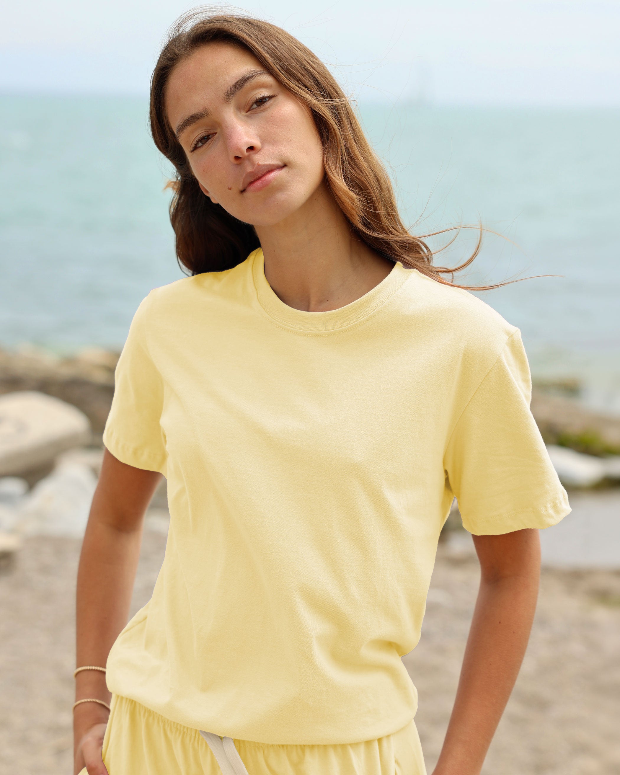 Made in Canada 100% Organic Cotton Monday Tee Butter - Unisex - Province of Canada 