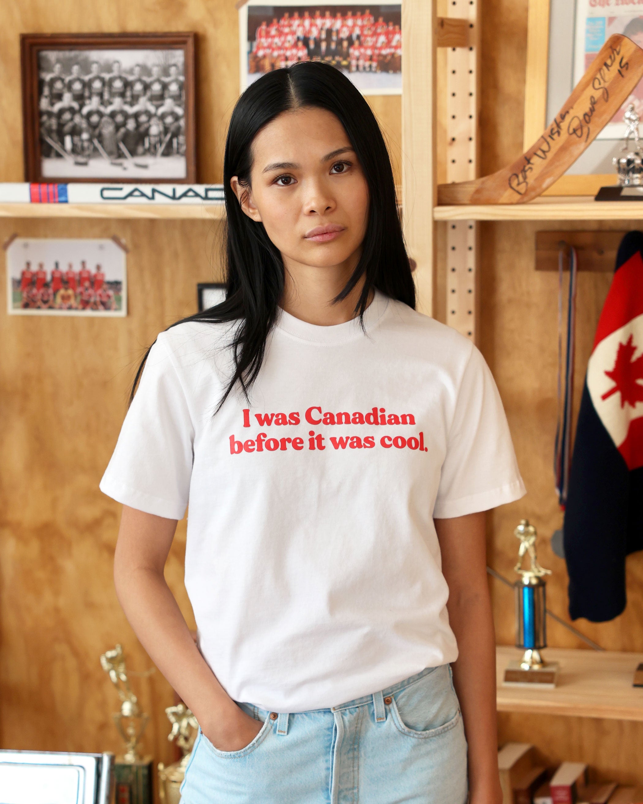 Made in Canada 100% Cotton Cool Canadian Tee White Natural - Province of Canada