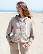 Made in Canada 100% Cotton French Terry Zip Hoodie Mocha Brown - Unisex - Province of Canada 