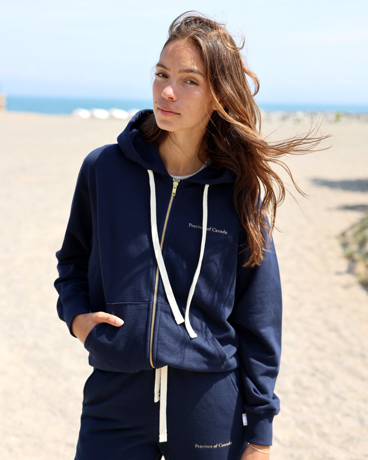 French Terry Zip Hoodie Navy - Unisex – Province of Canada