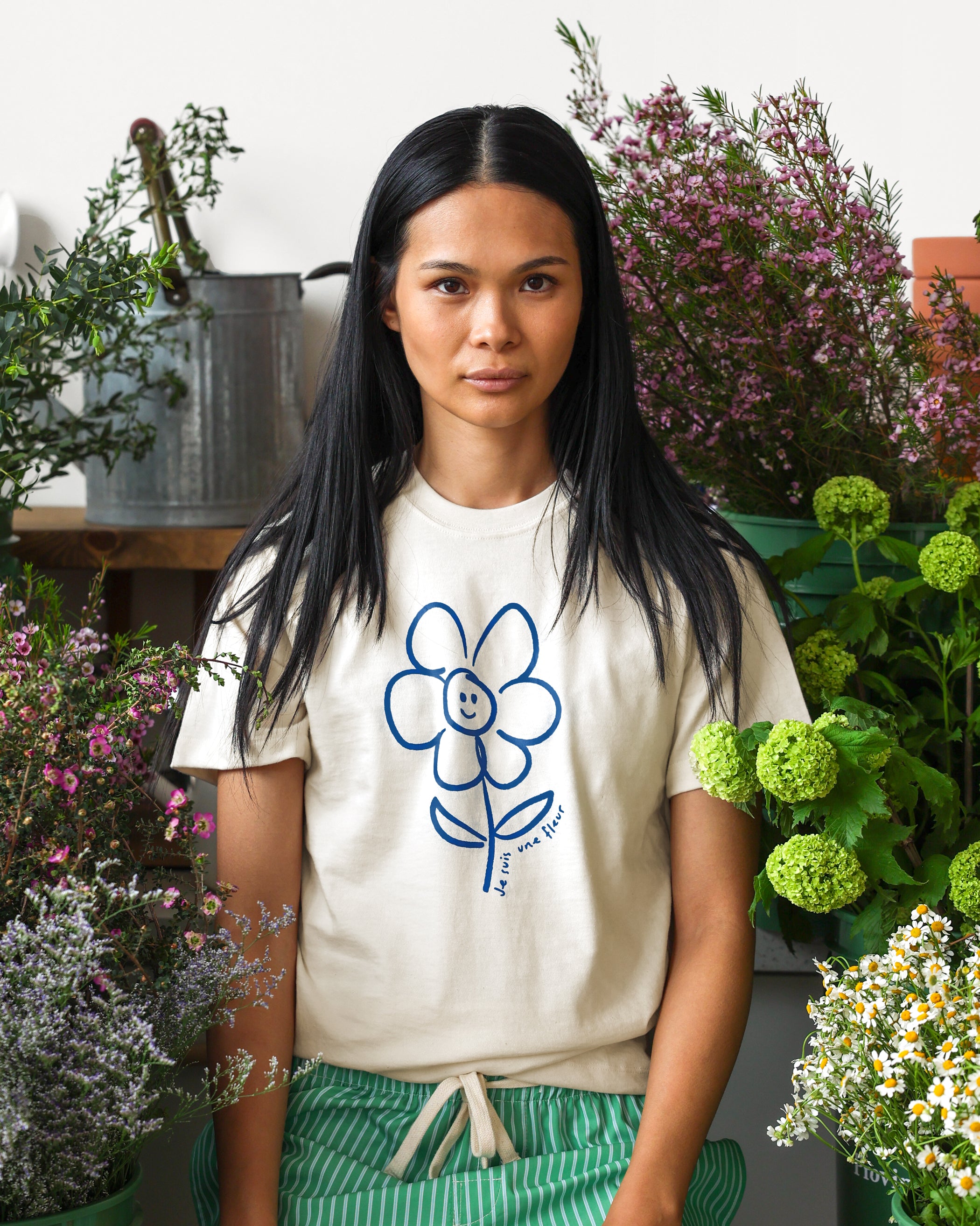 Made in Canada 100% Organic Cotton Fleur Tee Natural - Unisex - Province of Canada