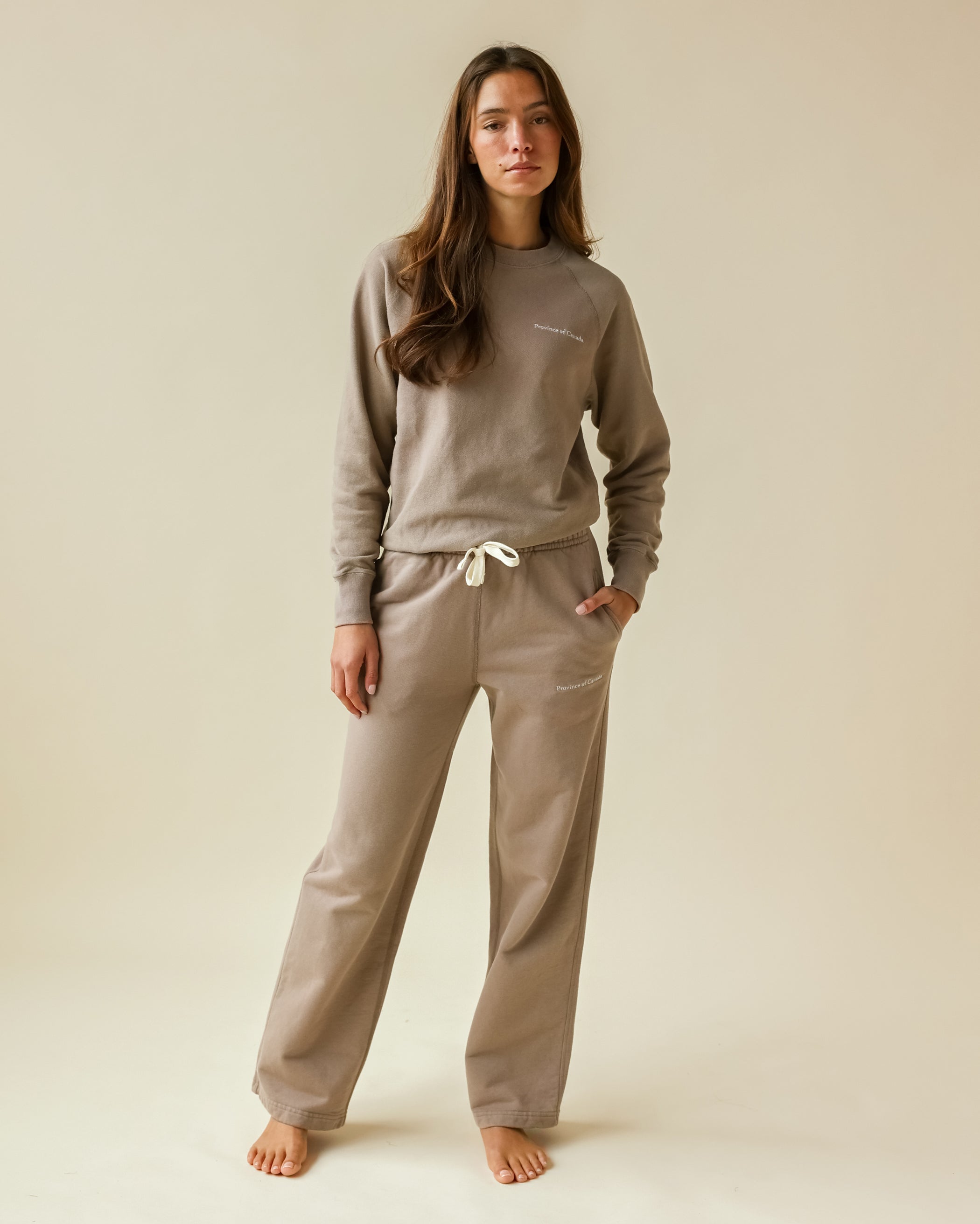 Made in Canada 100% Cotton Wide Leg French Terry Sweatpant Mocha - Unisex - Province of Canada