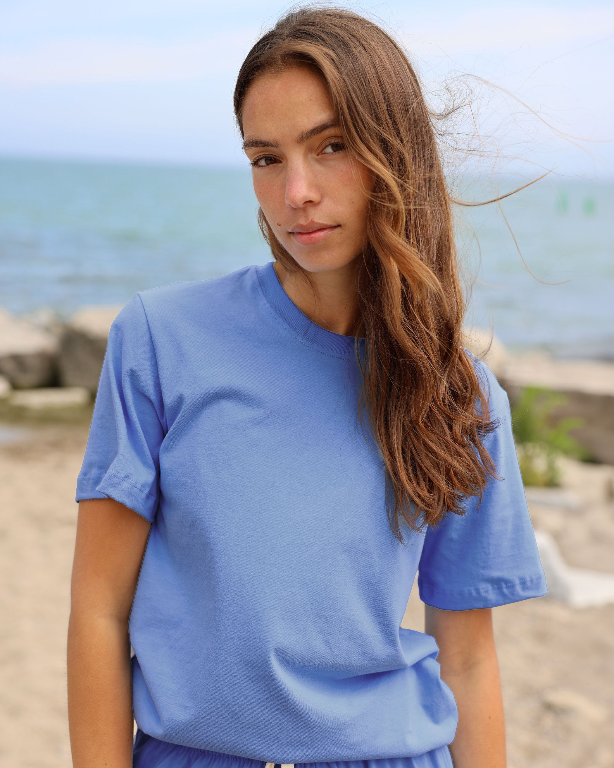 Made in Canada 100% Organic Cotton Monday Tee Periwinkle - Unisex - Province of Canada 