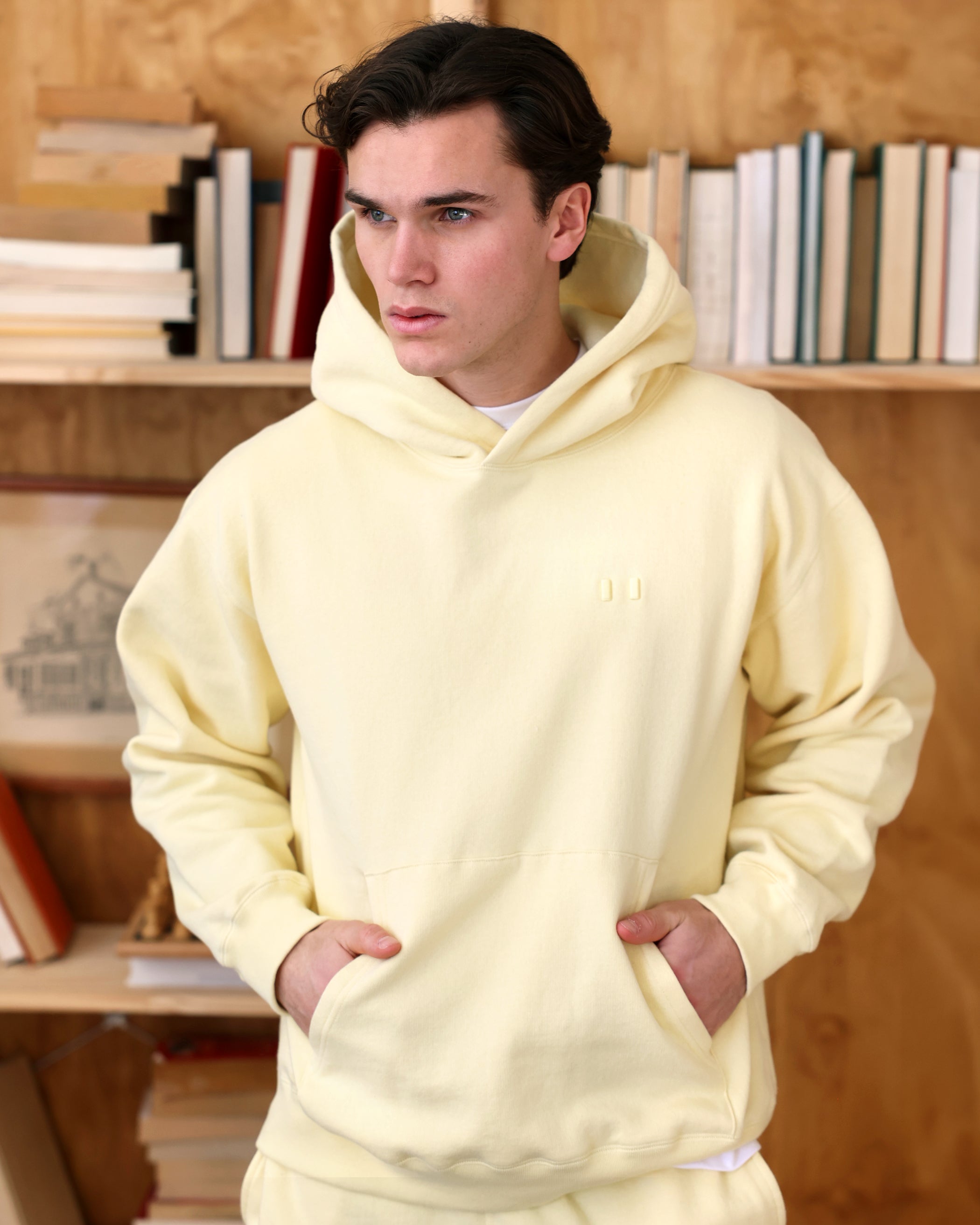 Made in Canada Flag Fleece Hoodie Butter - Unisex - Province of Canada