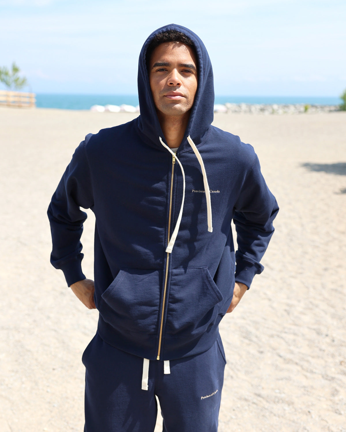 メンズウェア HIIT CHECK BEACH NAVY French Terry Zip Hoodie Navy - Unisex – Province of Canada