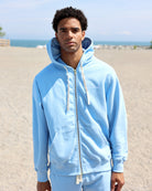 Made in Canada 100% Cotton French Terry Zip Hoodie Sky Blue - Unisex - Province of Canada 