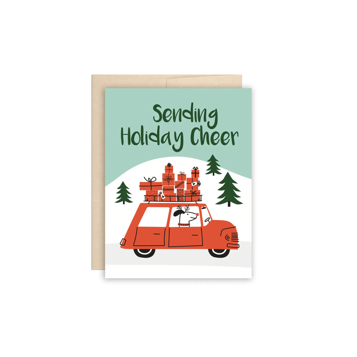 Holiday Dog Santa Driver Christmas Card -- Made in Canada - Province of Canada