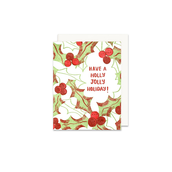 Holly Jolly Holiday Greeting Card - Made in Canada - Province of Canada