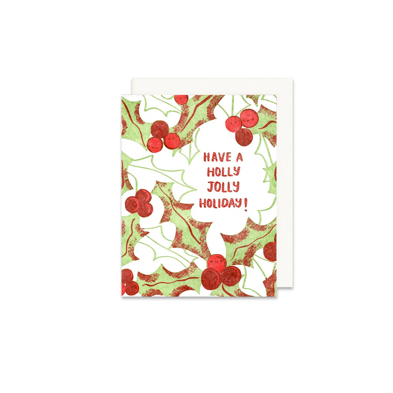 Holly Jolly Holiday Greeting Card - Made in Canada - Province of Canada