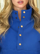 Made in Canada 100% Cotton Reverse Fleece Pullover Royal - Unisex - Province of Canada