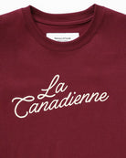 Made in Canada 100% Organic Cotton La Canadienne Womens Tee Shirt Burgundy - Province of Canada