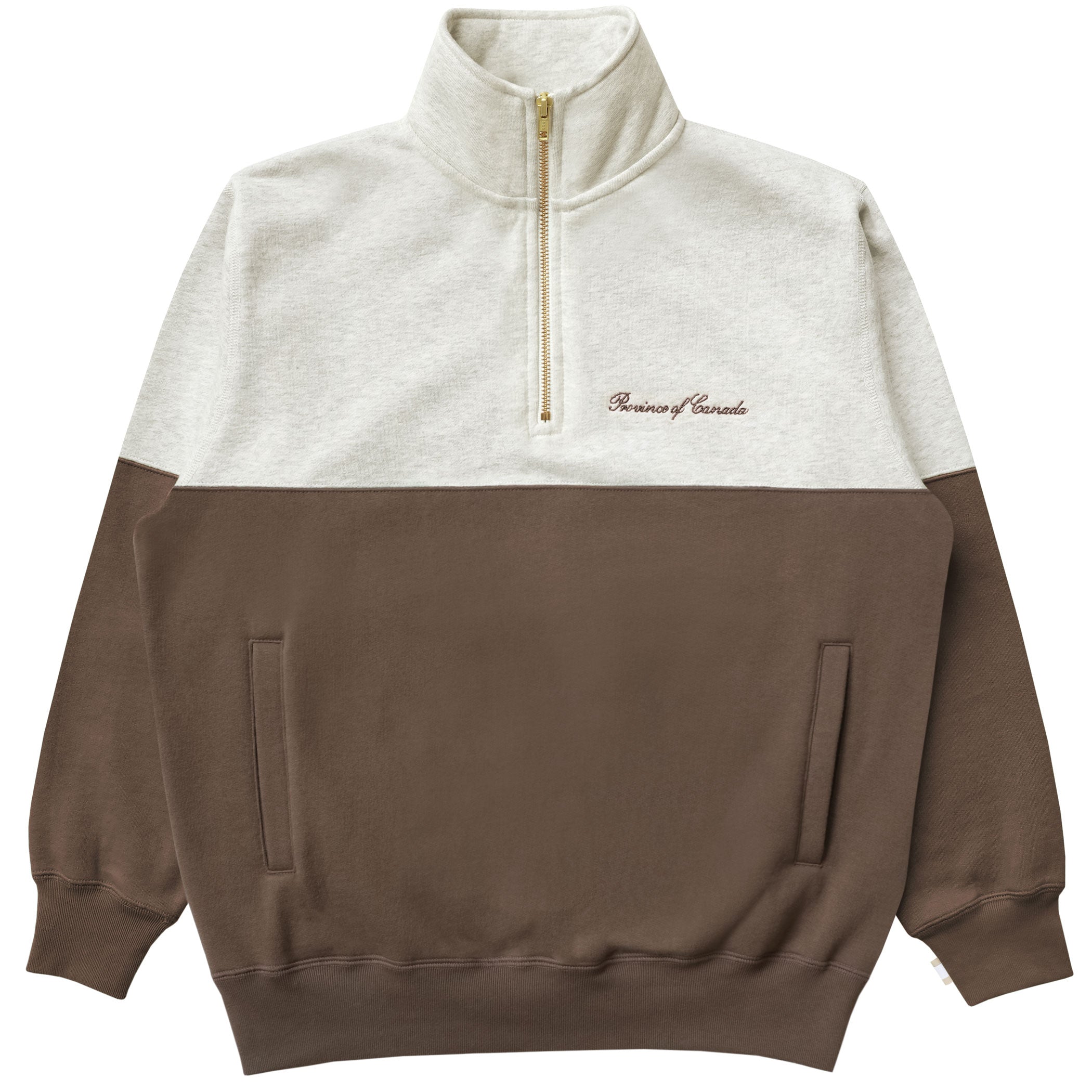 Made in Canada Club Cotton Fleece Half Zip Chestnut Unisex - Province of Canada