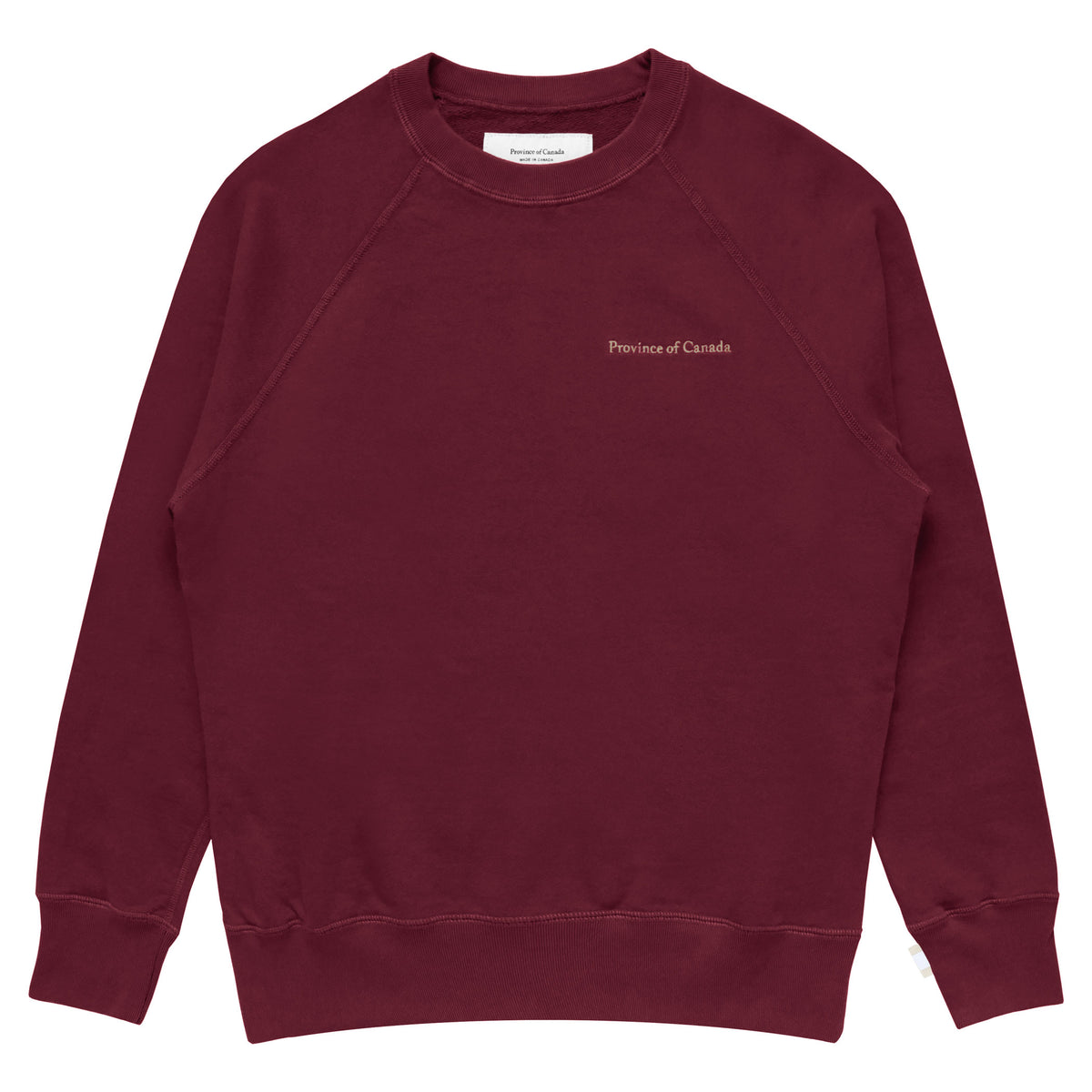 Made in Canada - French Terry Sweatshirt Burgundy - Unisex - Province of Canada