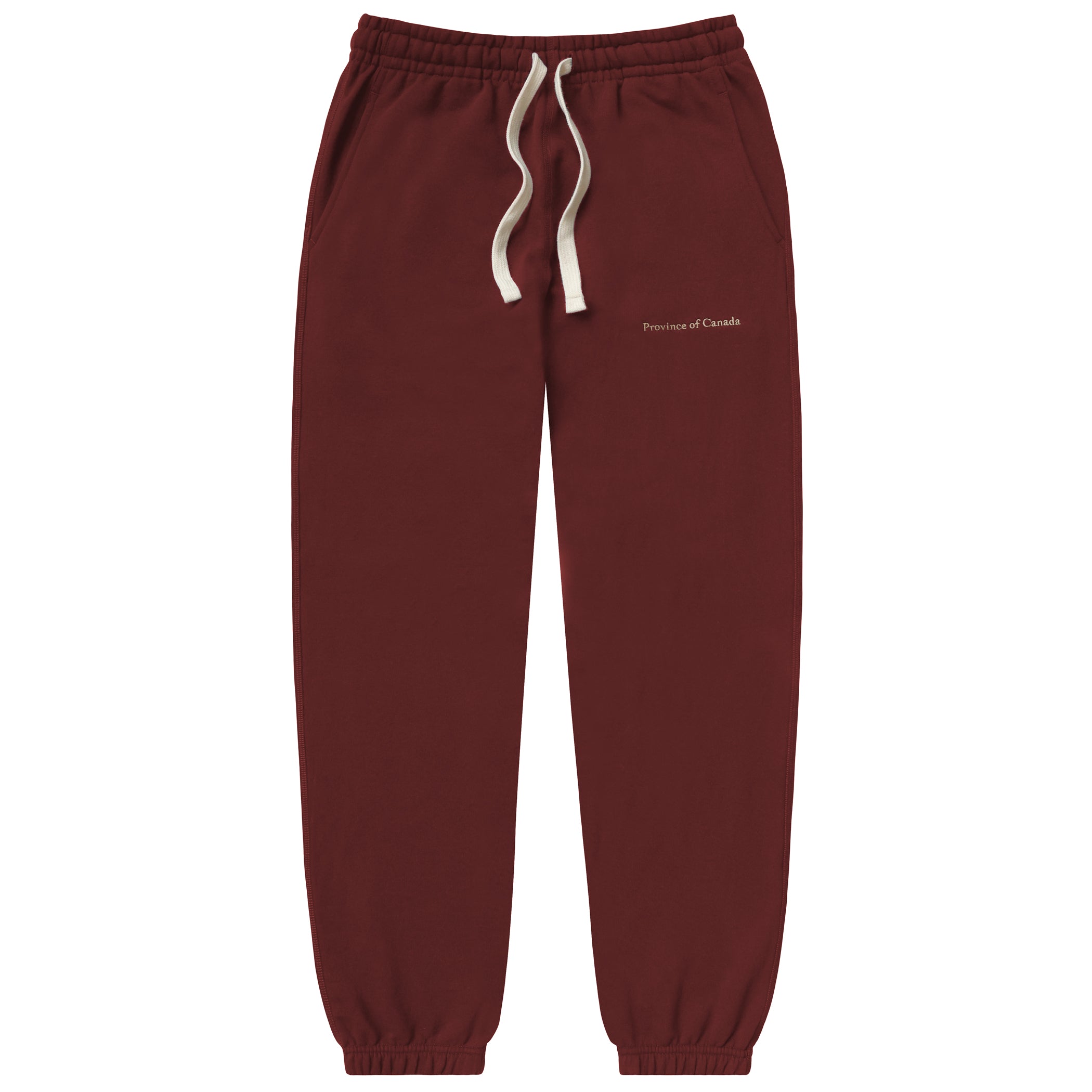 Made in Canada 100% Cotton Relaxed French Terry Sweatpant Burgundy - Unisex - Province of Canada