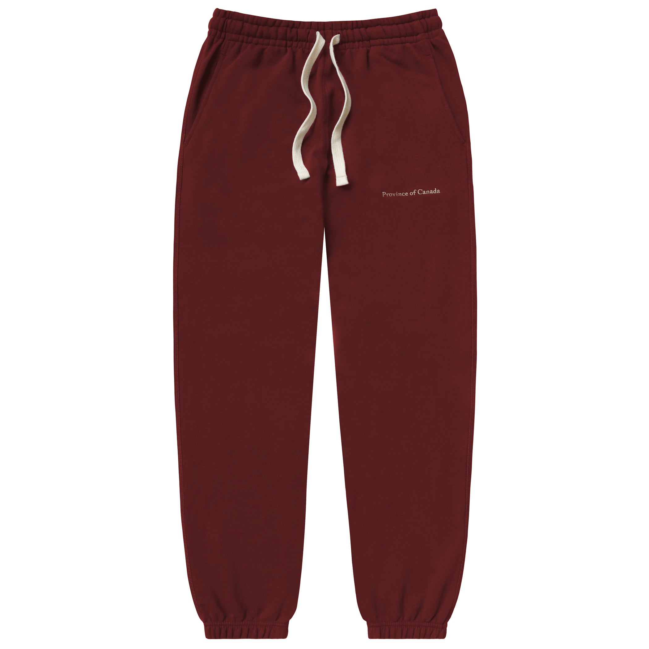 Made in Canada 100% Cotton Relaxed French Terry Sweatpant Burgundy - Unisex - Province of Canada