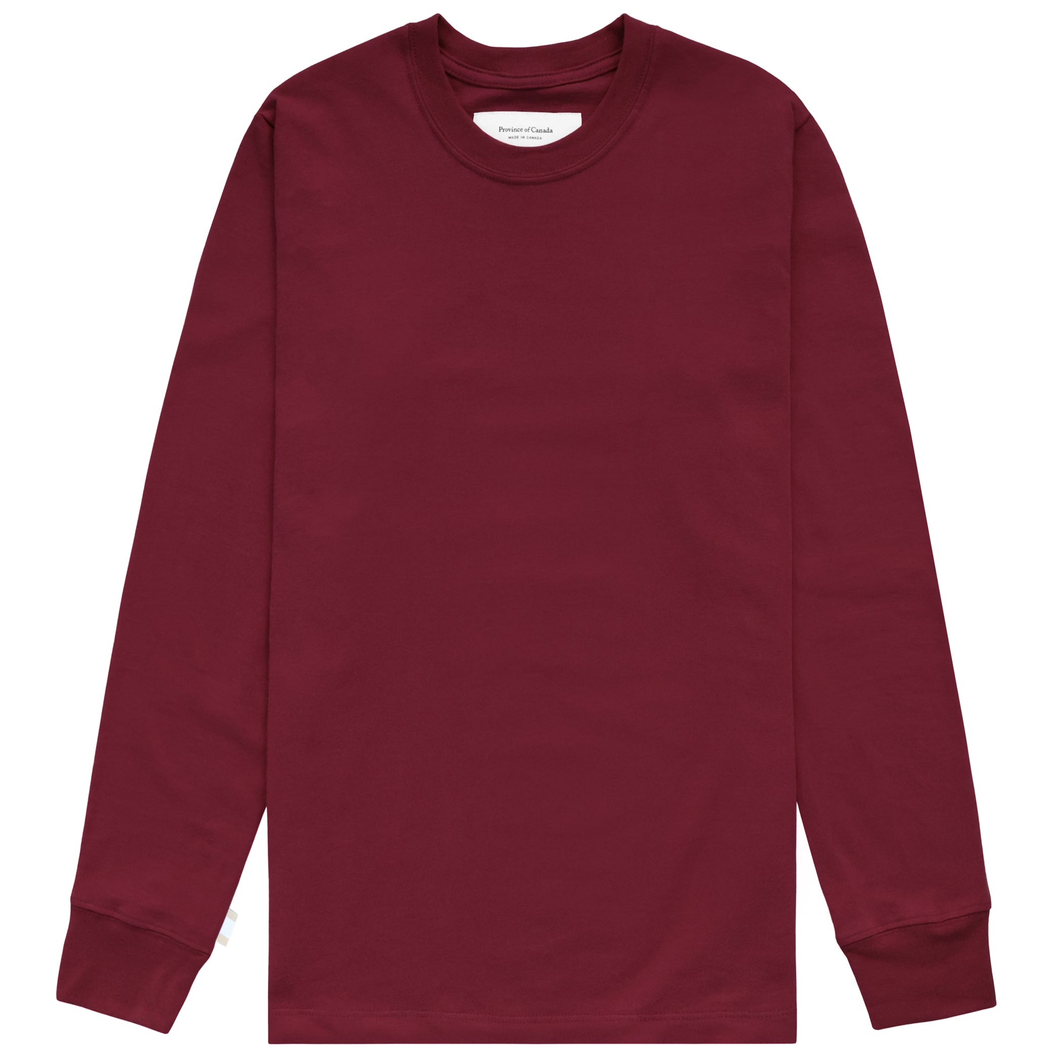 Made in Canada 100% Organic Cotton Long Sleeve Tee Burgundy - Province of Canada