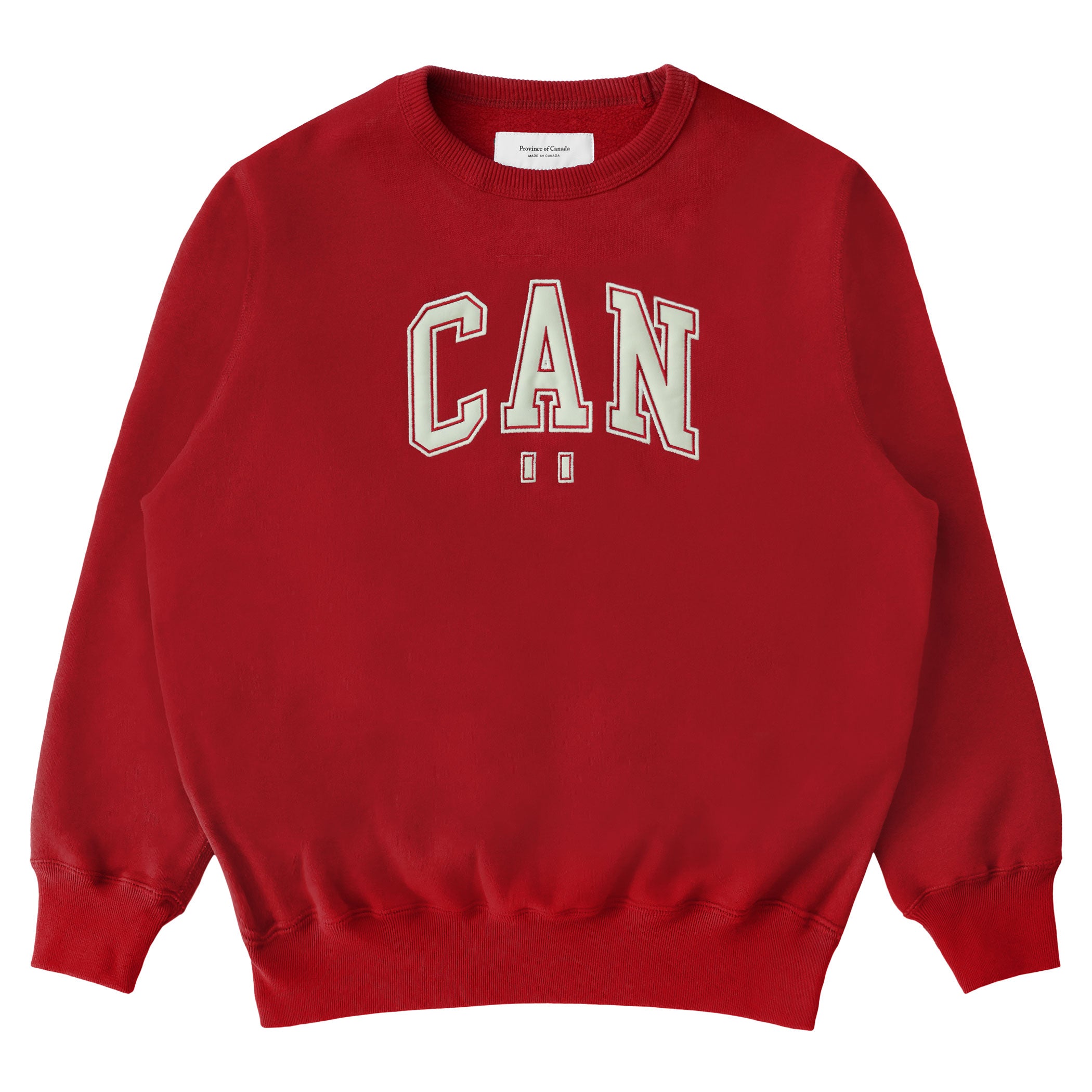 100% Cotton Fleece CAN Sweatshirt Red- Unisex - Province of Canada
