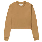 Made in Canada 100% Organic Cotton Long Sleeve Crop Top Camel - Province of Canada