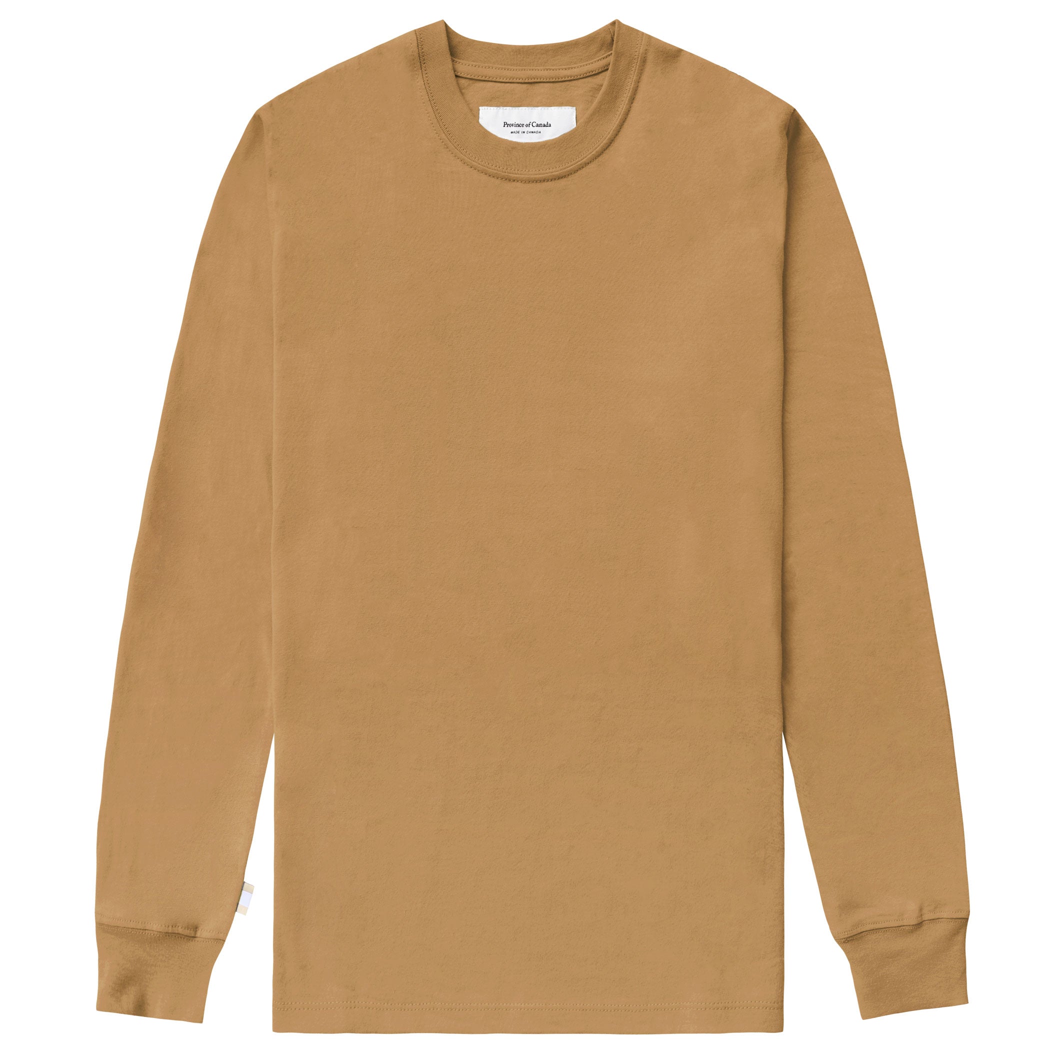 Made in Canada 100% Organic Cotton Long Sleeve Tee Camel - Province of Canada