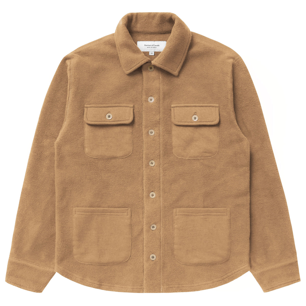 Reverse Fleece Overshirt Camel - Unisex - Made in Canada - Province of Canada