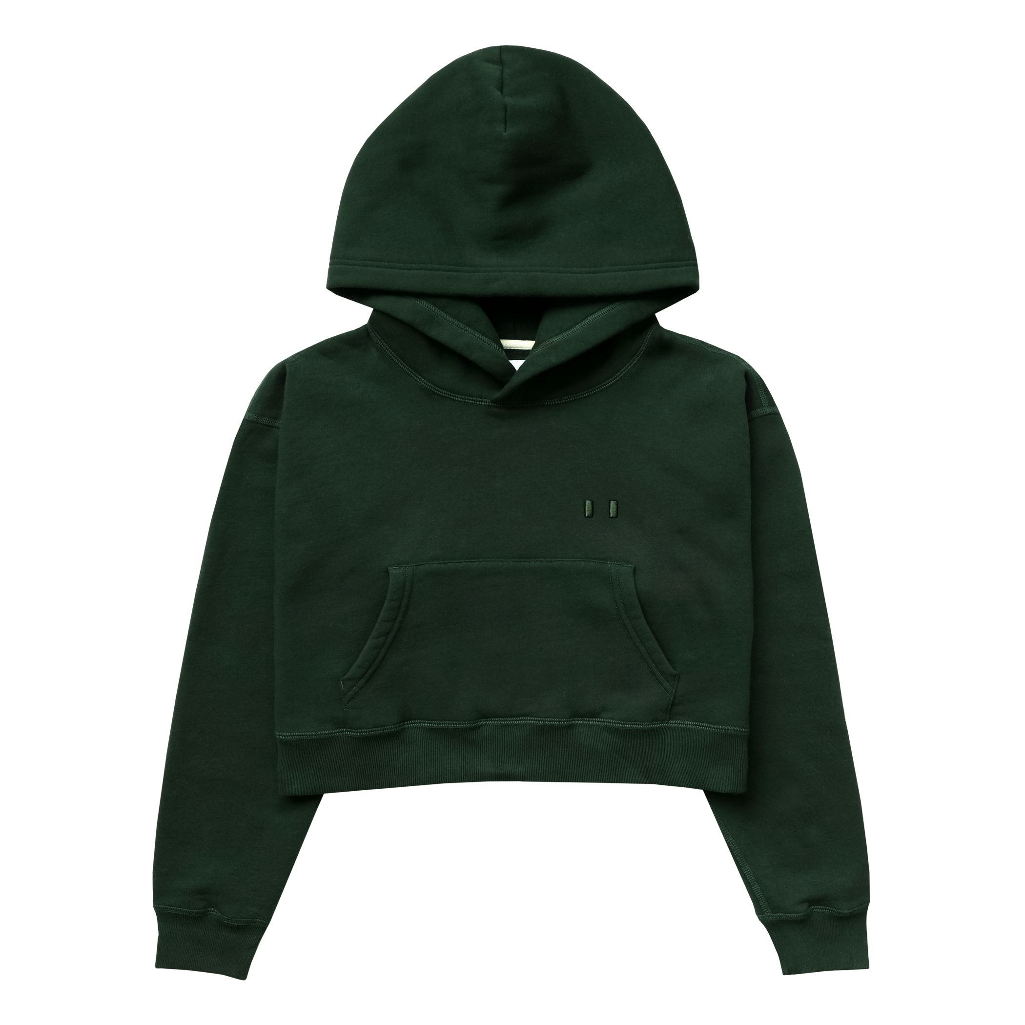 Made in Canada Fleece Flag Fleece Crop Hoodie Forest Province of Canada