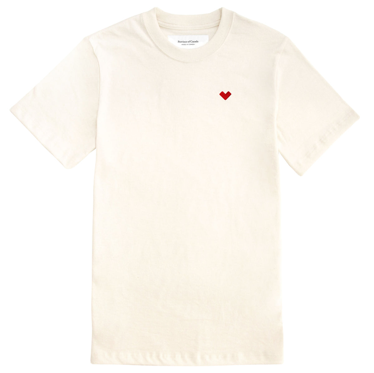 Made in Canada Organic Cotton Heart Tee Natural - Unisex - Province of Canada