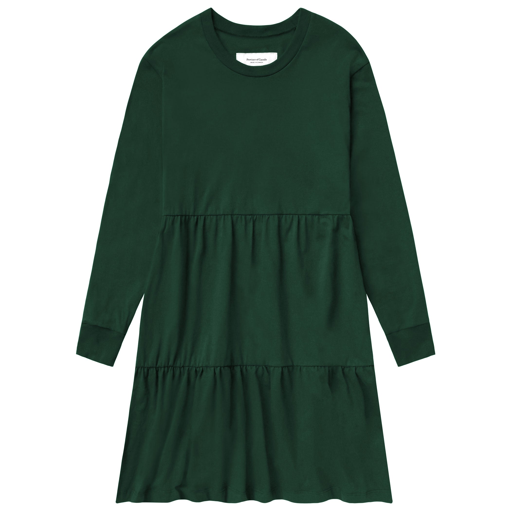 dark green dress canada Tier Long Sleeve Forest - Made in _complementary_mirage-high-leg-bodysuit