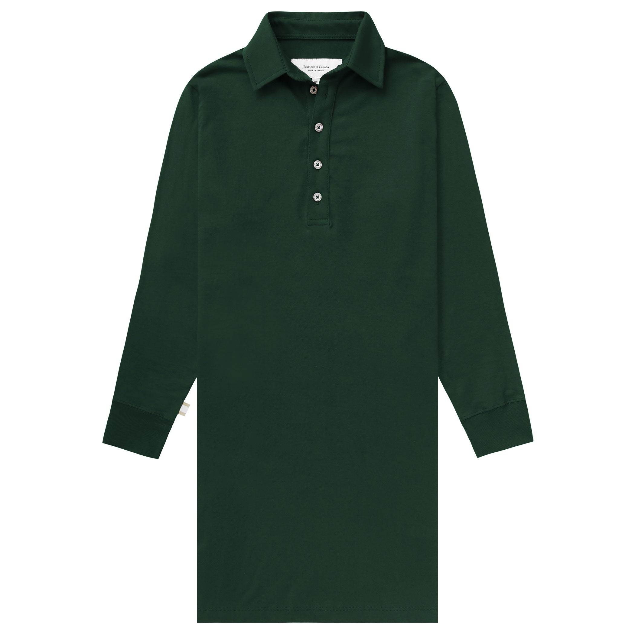 Sunday Polo Long Sleeve Dress Forest - Made in Canada - Province