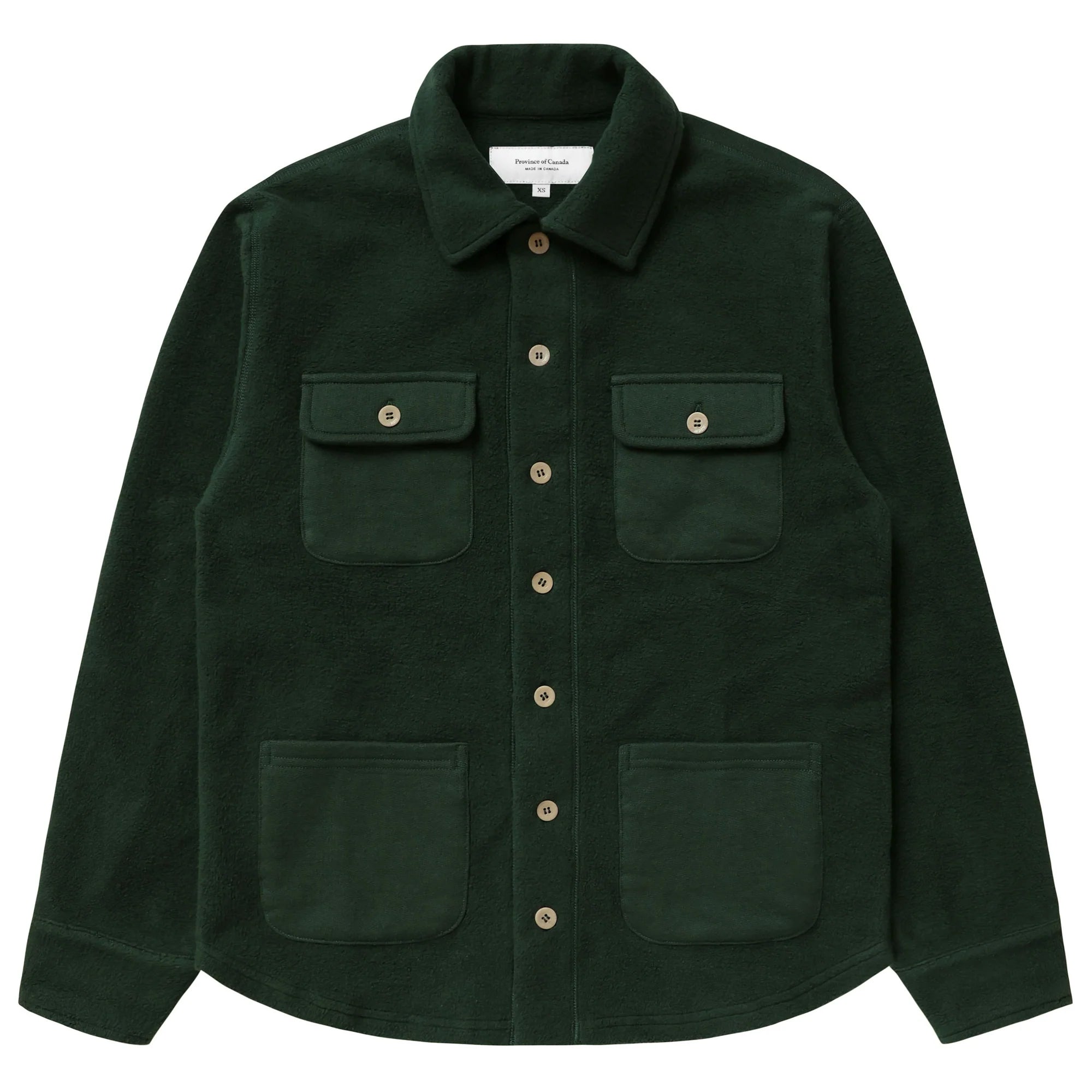 Reverse Fleece Overshirt Forest - Unisex - Made in Canada