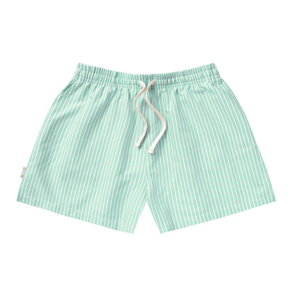 Oxford Wide Stripe Short Green - Womens - Made in Canada